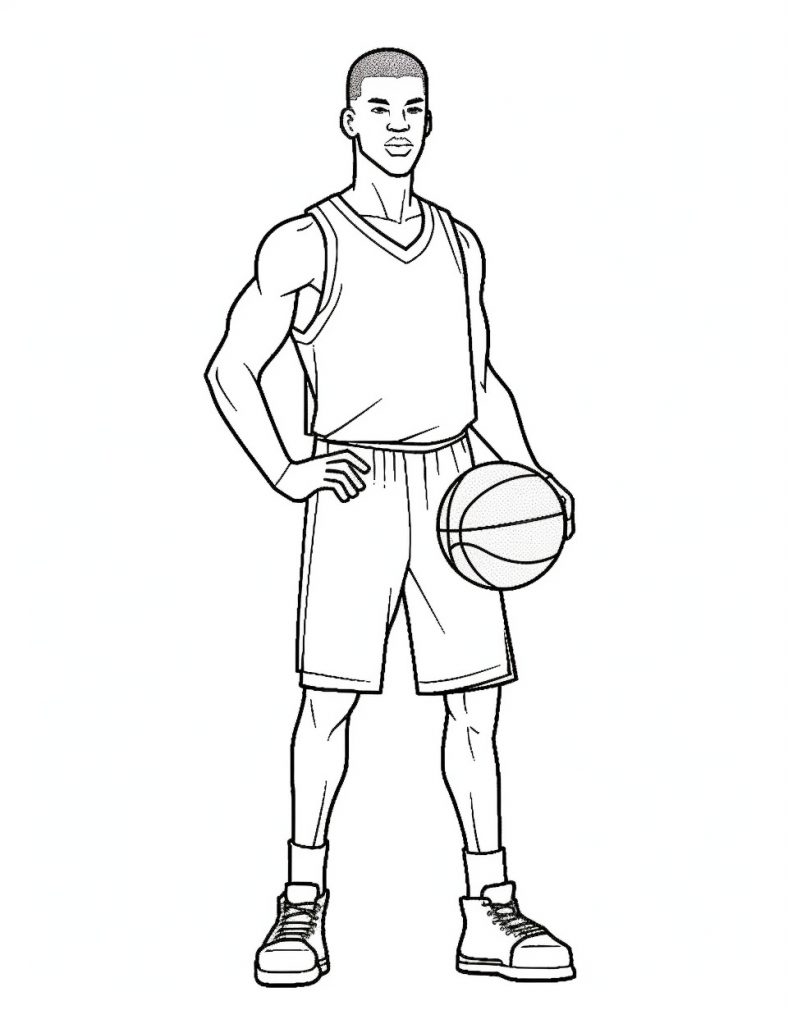 Basketball Color Sheet (Free Printable)