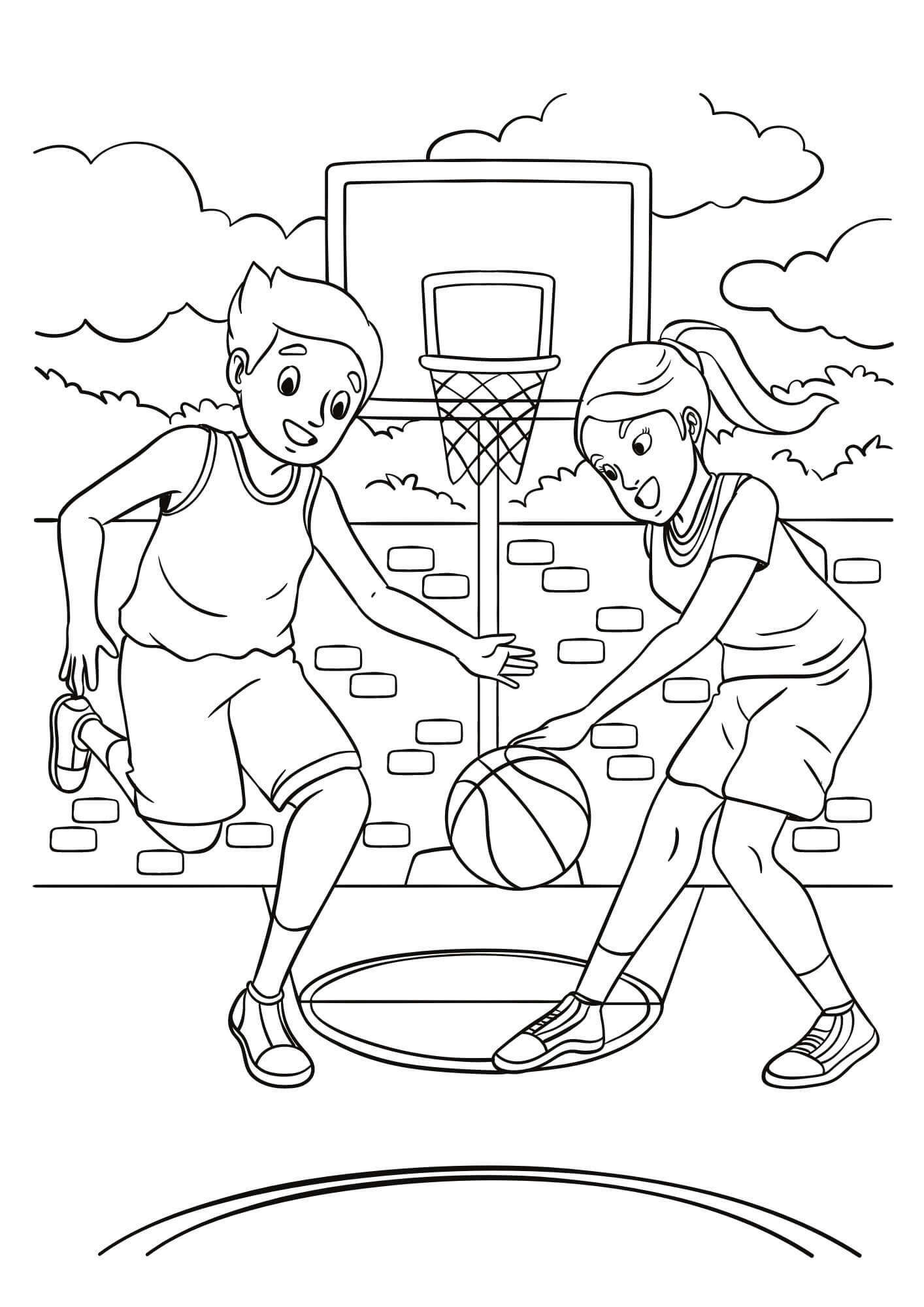 Basketball Color Sheet (Free & Printable)
