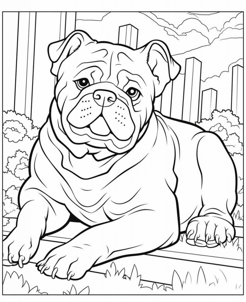 Bulldog Coloring Sheets (Free & Printable)