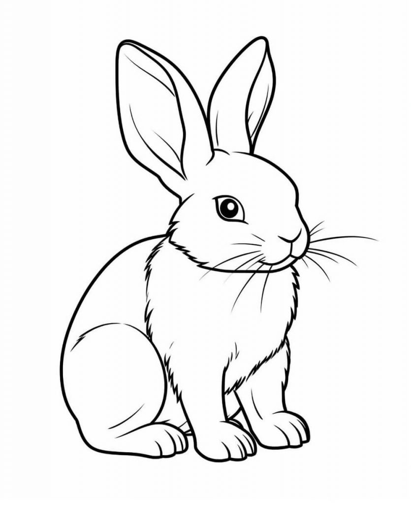 Coloring pages of bunny rabbits (free   printable)