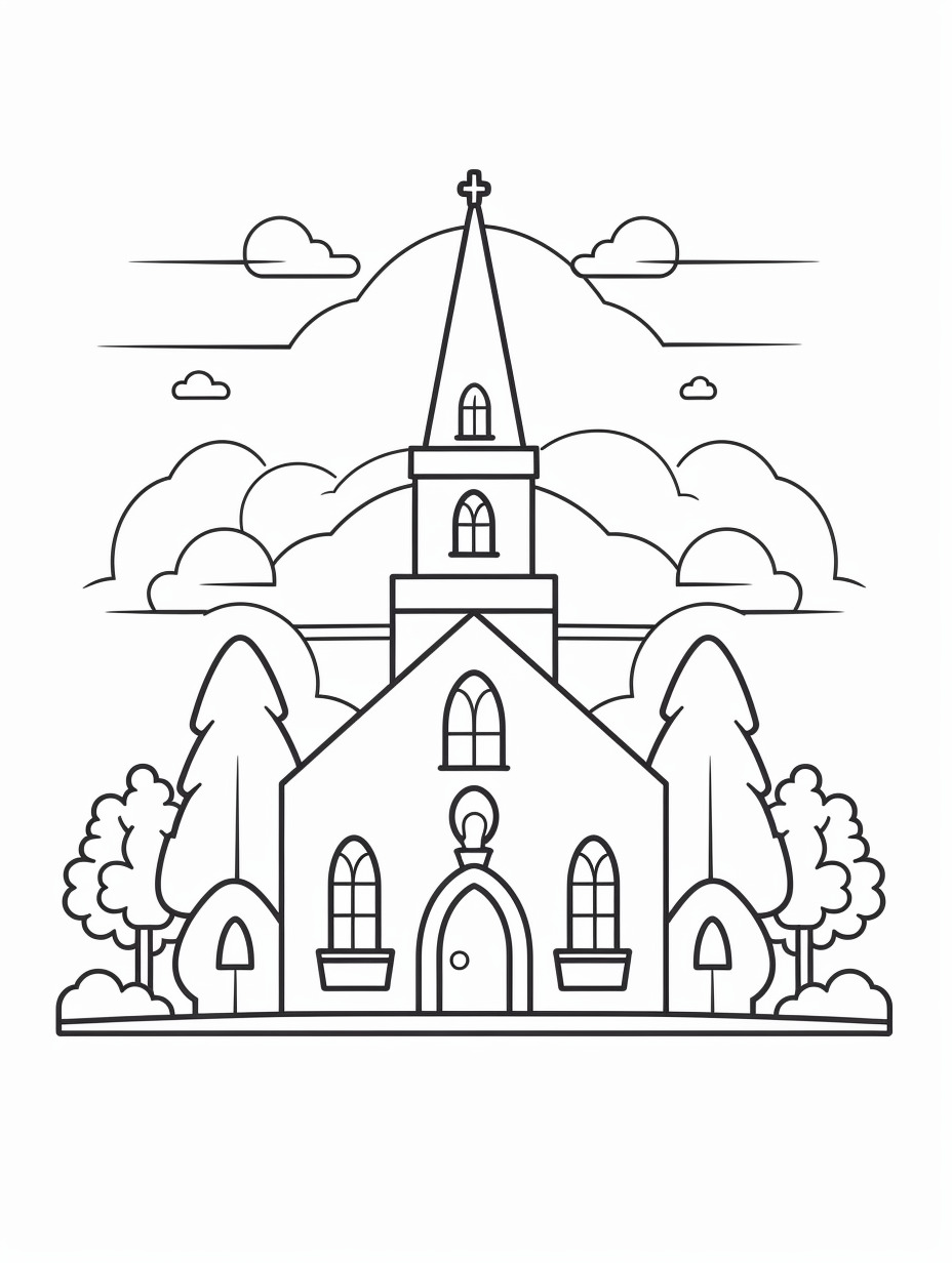 Church Coloring Sheets (Free to print)