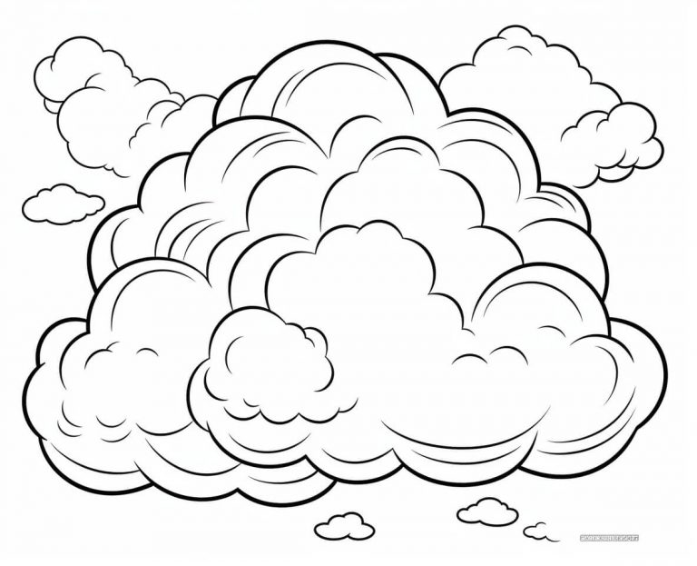 Clouds Color Sheets (Free + Printable)