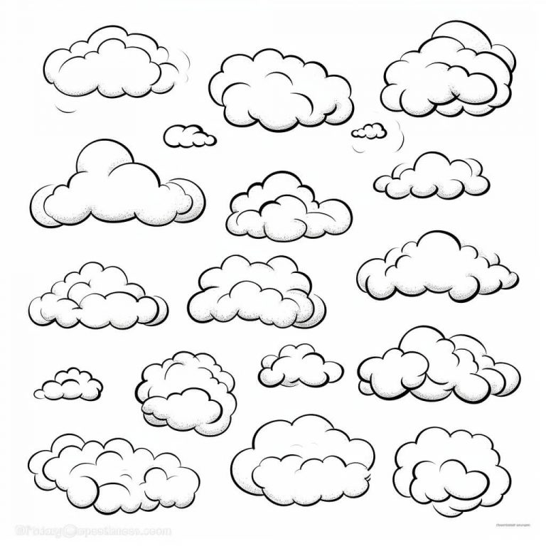 Clouds Color Sheets (Free + Printable)