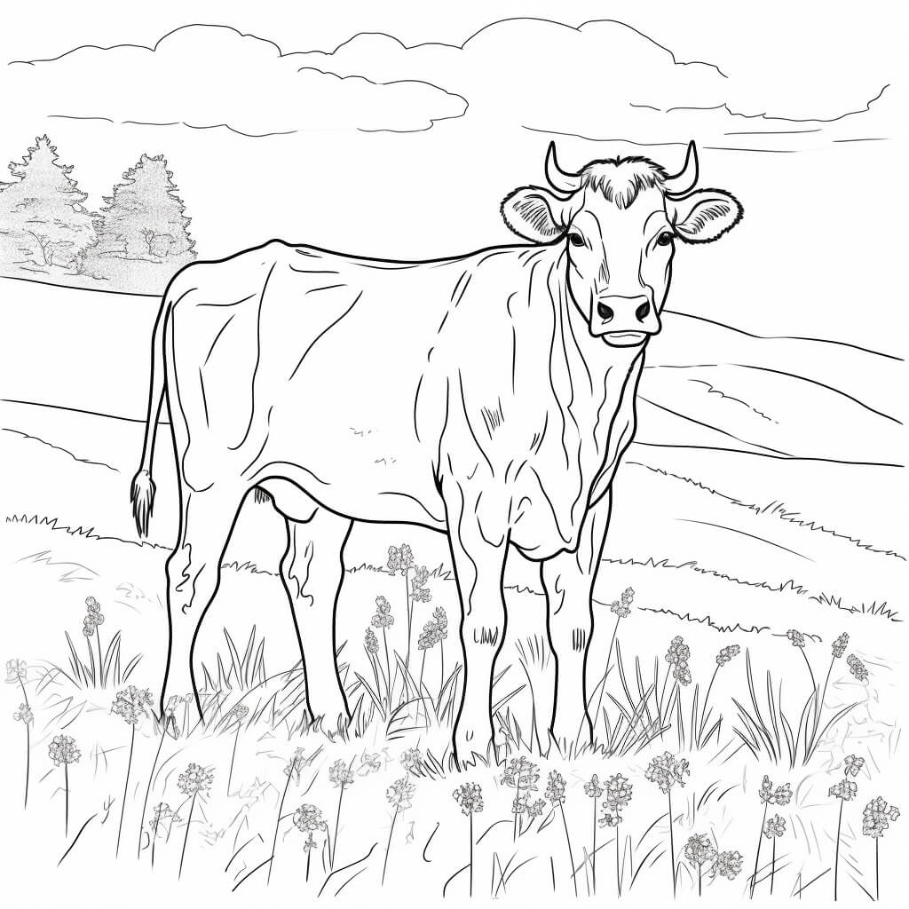 Cow pictures to color (Free & Printable)