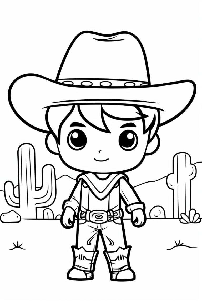 Cowboy pictures to color (free & printable) | Kokoprint.com