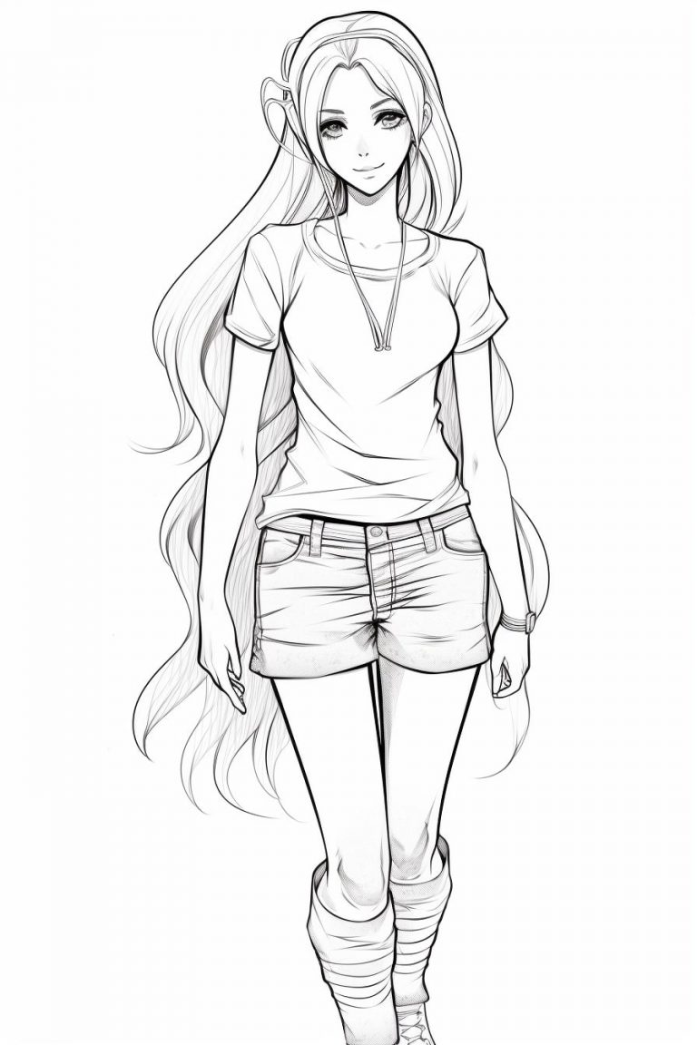 Cute Anime Color Pages (Free and Printable)