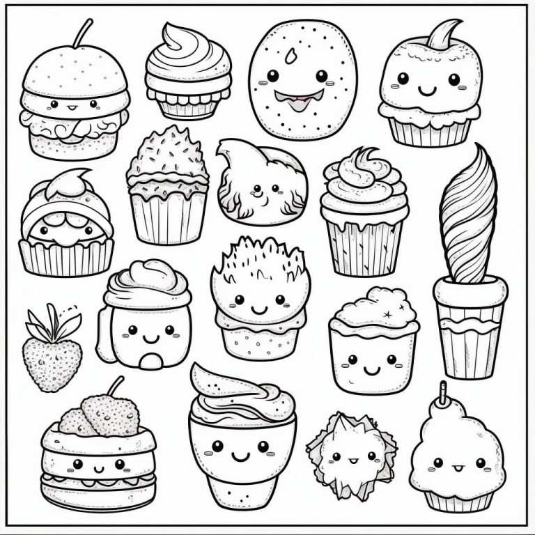 Cute Food Coloring Page 1