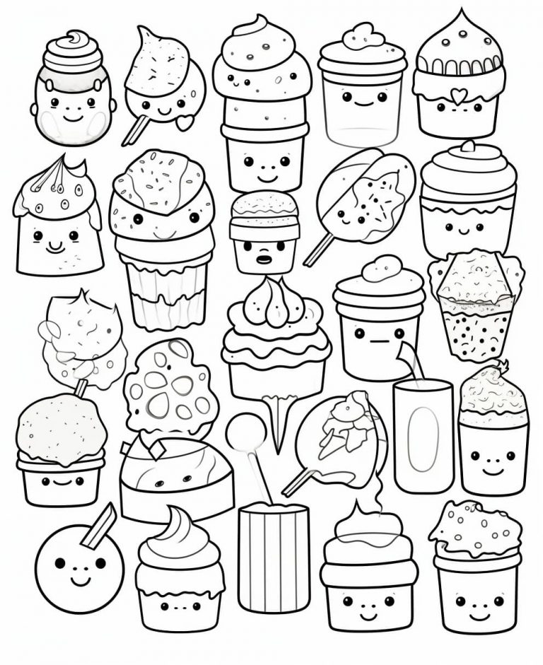 Cute Food Coloring Page 4