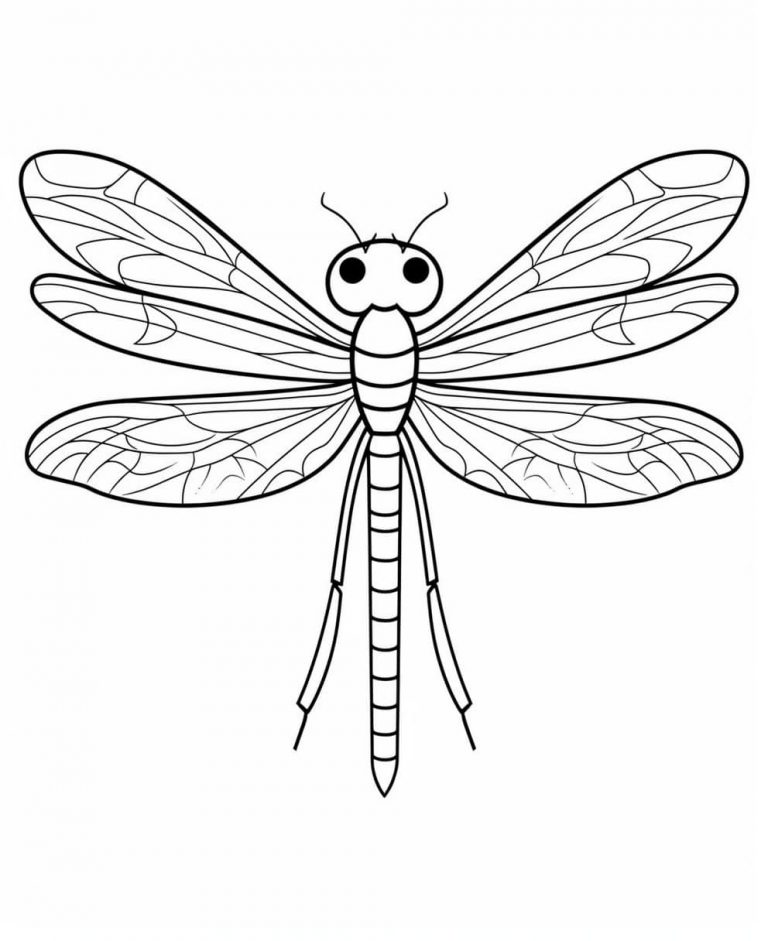  Libelle Ausmalbilder (100% Kostenlos zum Ausdrucken) - Kokoprint.com Motiv 