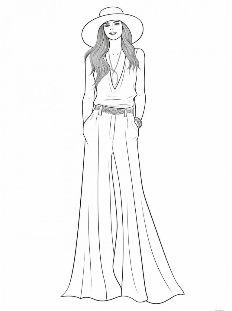 Fashion Coloring Sheet (Free + Printable)