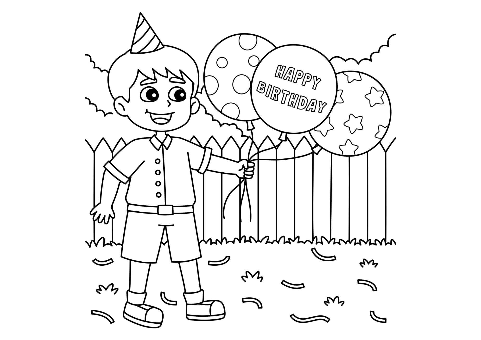 Happy Birthday coloring pages to print (free)