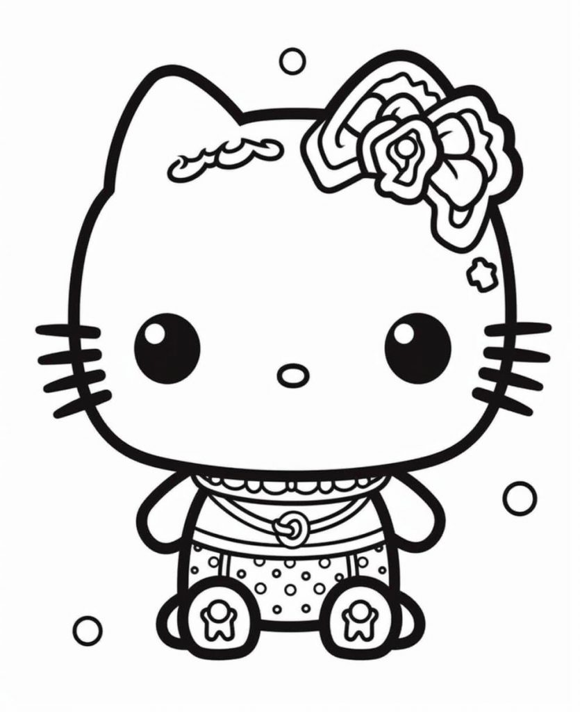 Hello Kitty Color Sheet (Free   Printable)