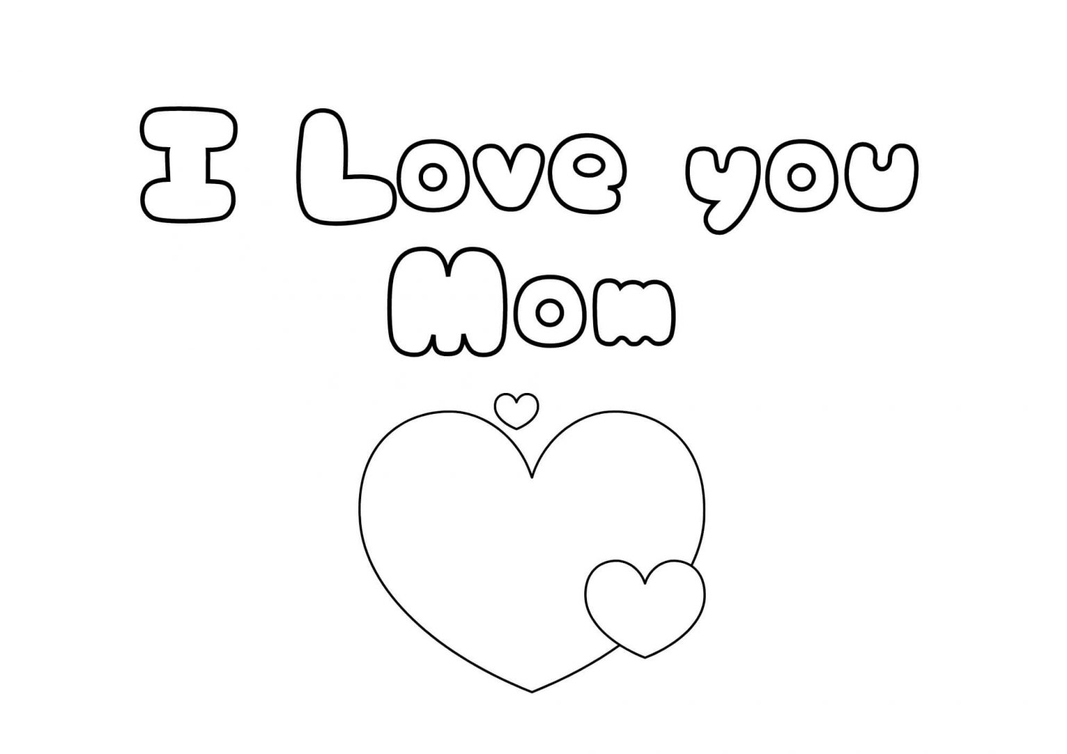 I love you Mom coloring sheet (free printable)