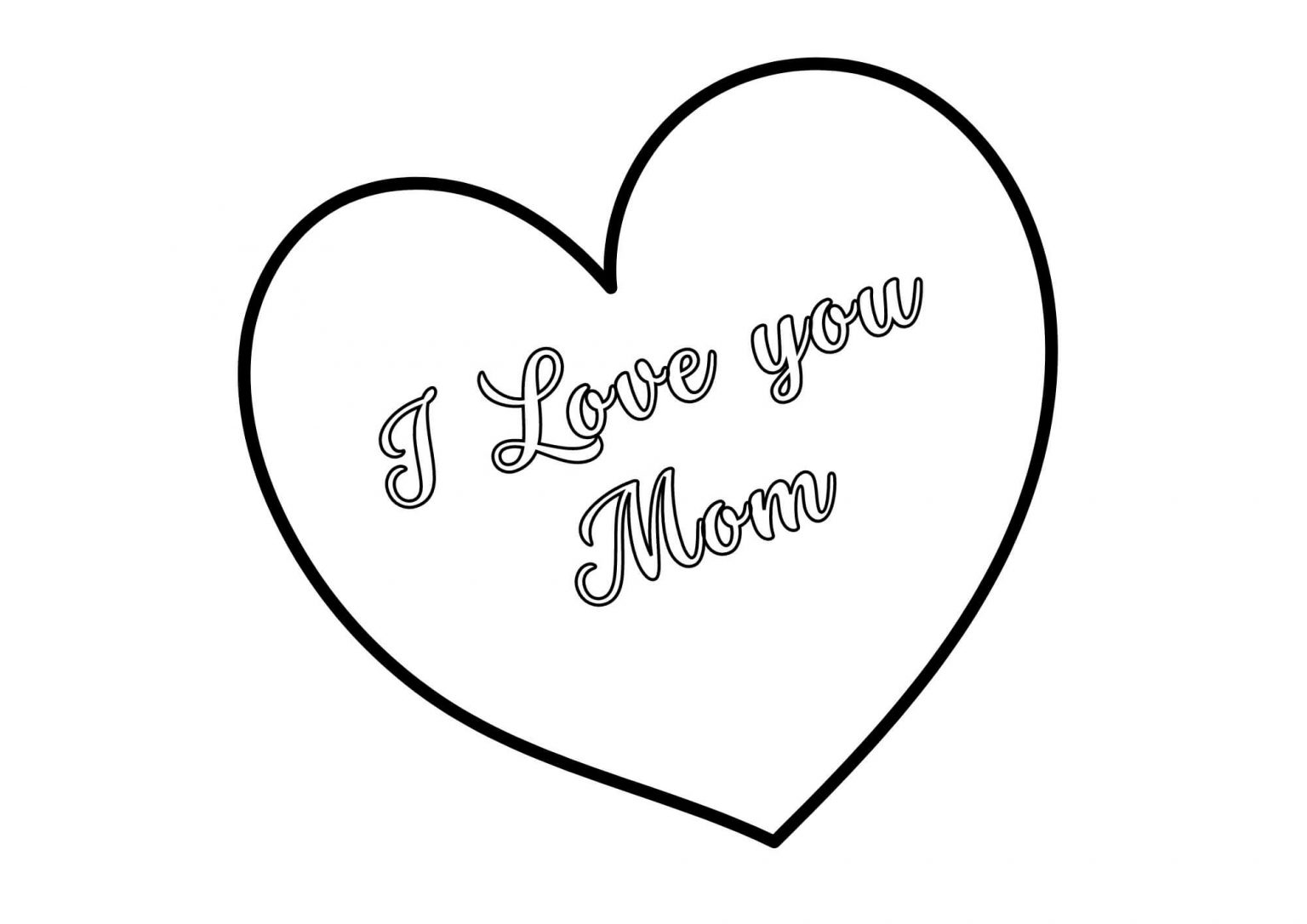 I love you Mom coloring sheet (free printable)