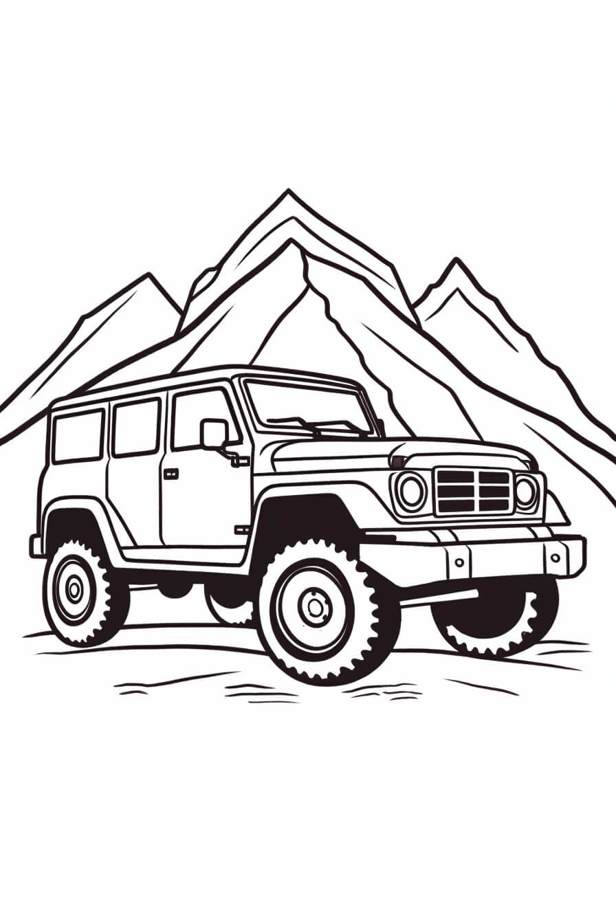 Jeep coloring sheets (free & printable)