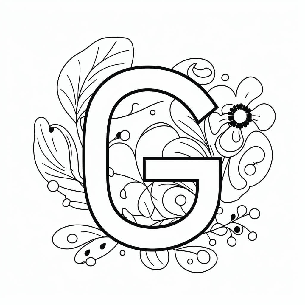 Letter G coloring pages (free & printable) - Kokoprint.com