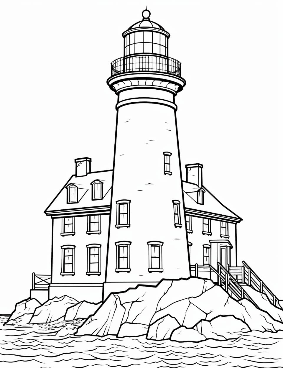 Lighthouse Coloring Sheet (Free to print) | Kokoprint.com