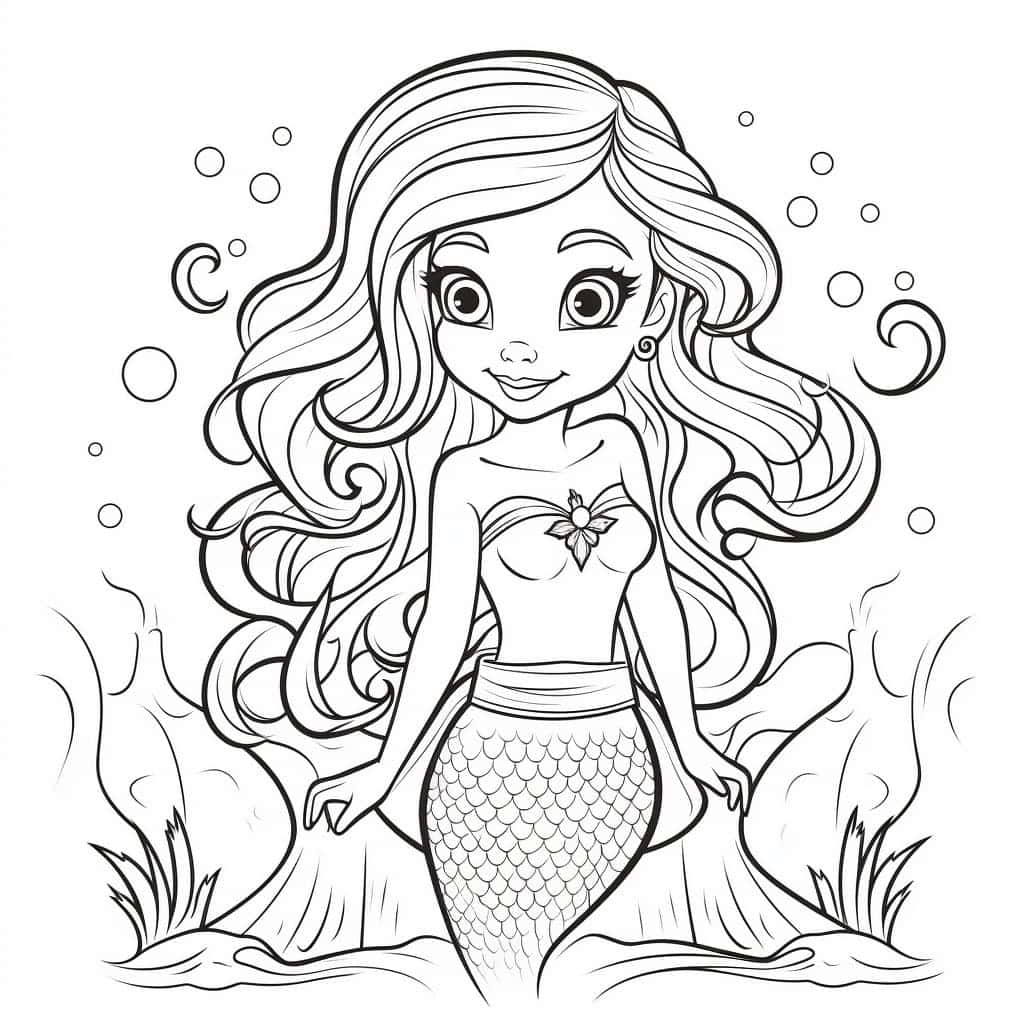 Little Mermaid Color Sheets (Free & Printable)