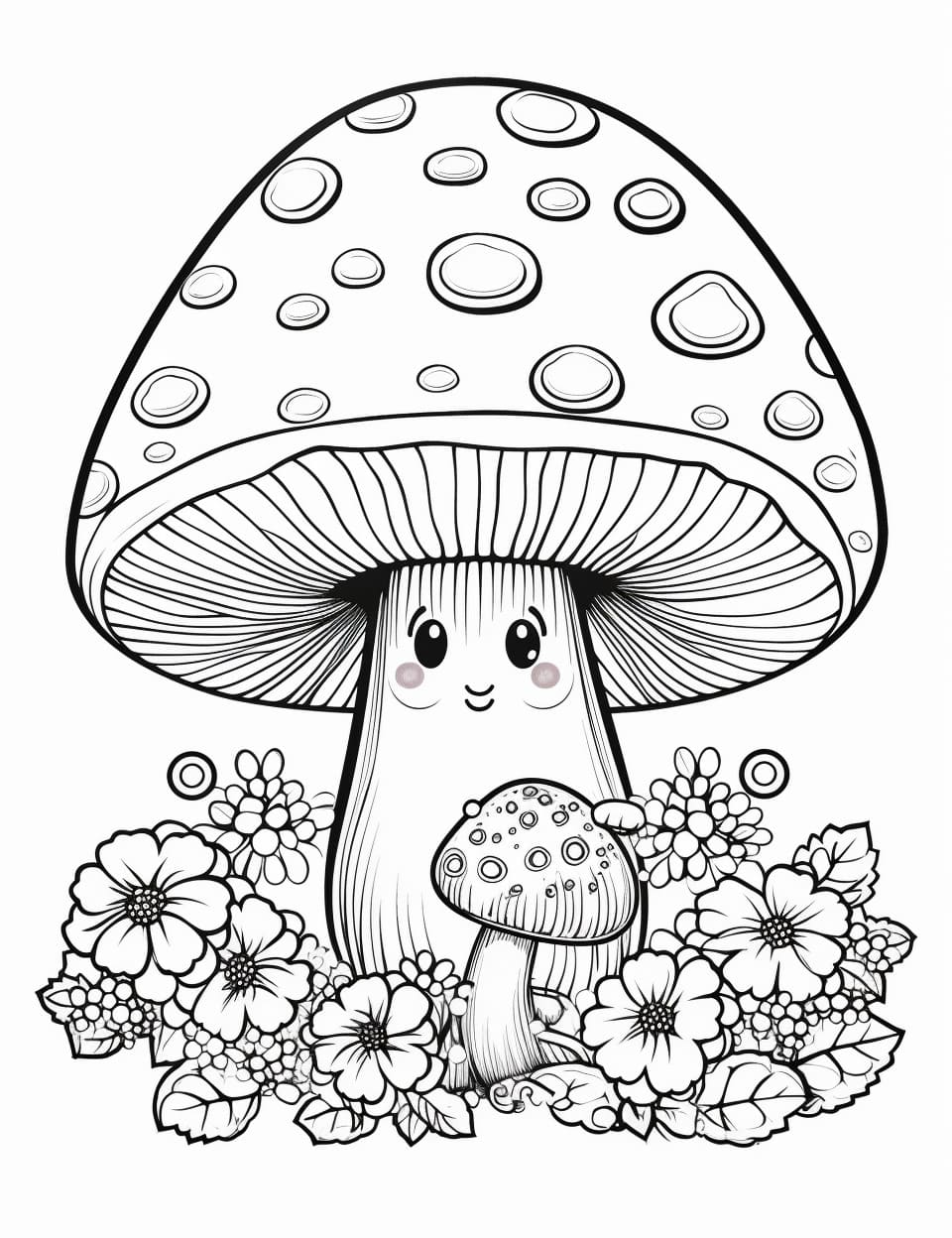 Mushroom Coloring Sheet (Free + printable)