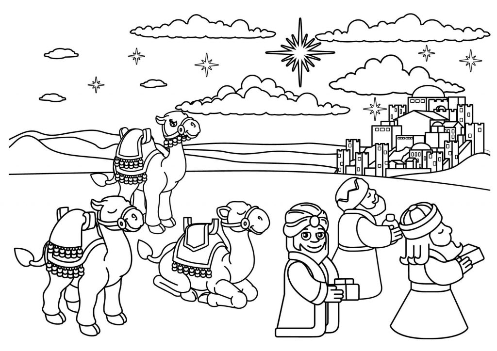 Nativity Scene Coloring Sheets (Free to print)