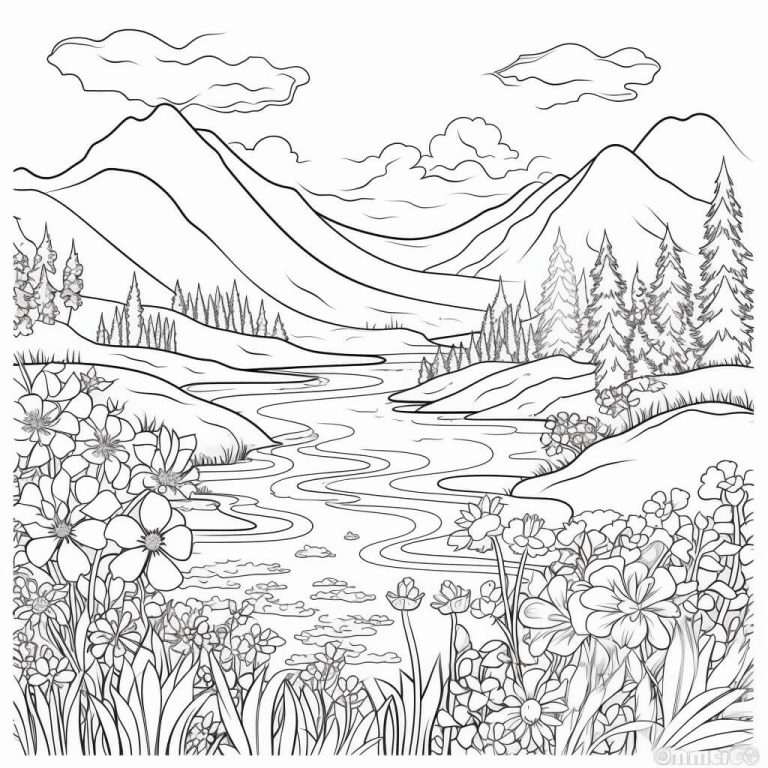 Nature Scenes Color Sheets (Free + Printable)