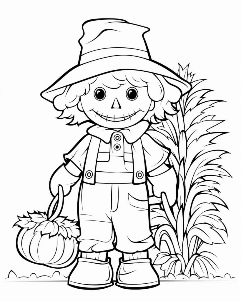 Scarecrow color sheets (free to print)