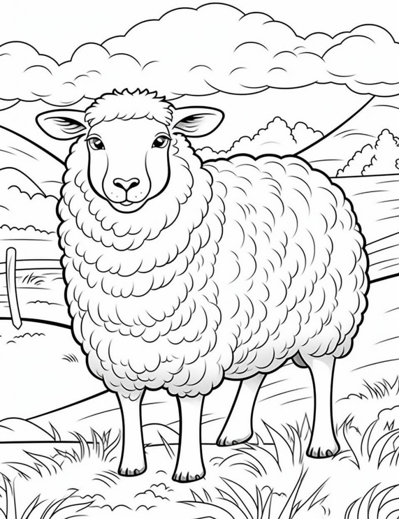 Sheep Color Sheets (Free + Printable)