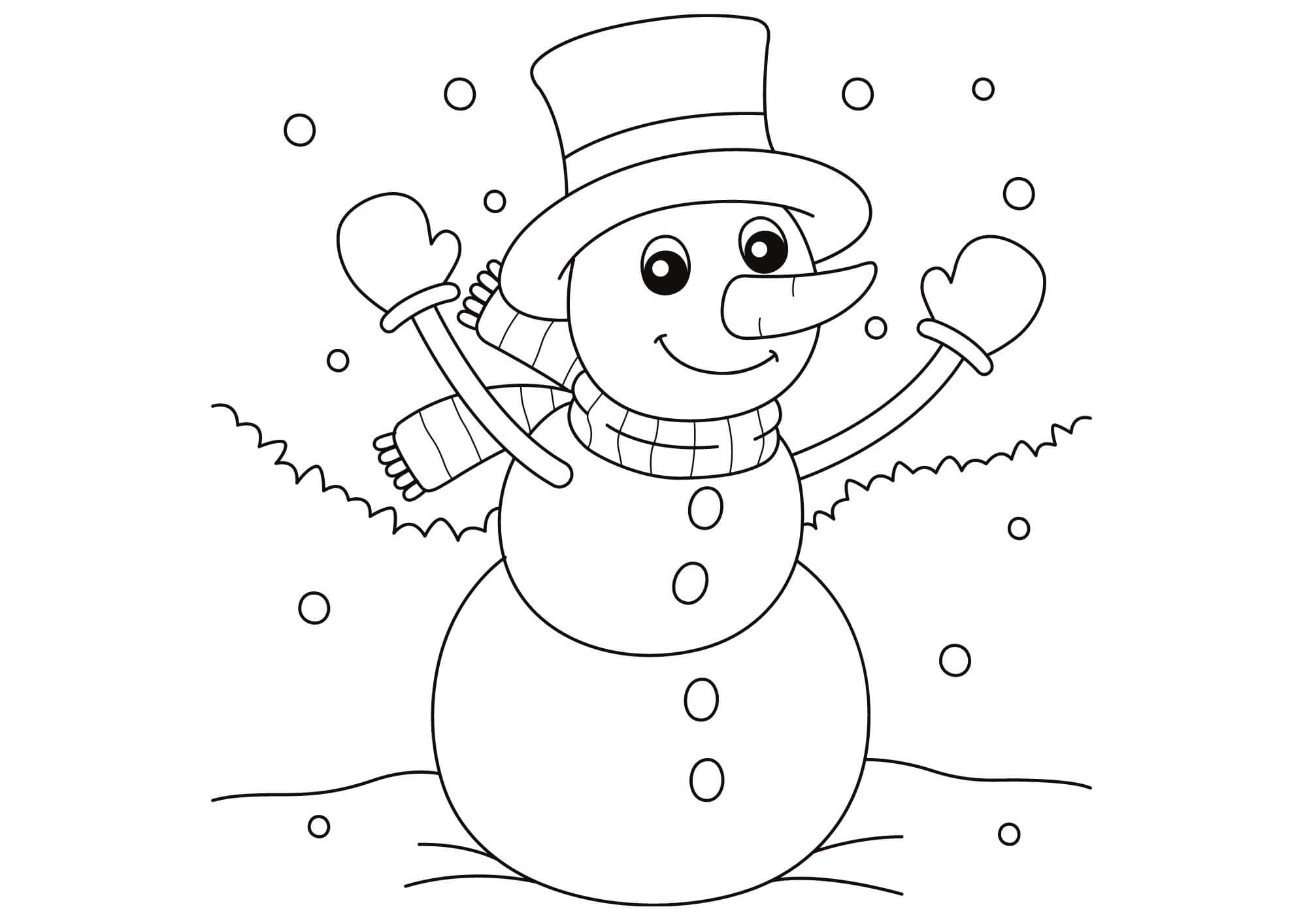 Coloring sheets of Snowman (free + printable)