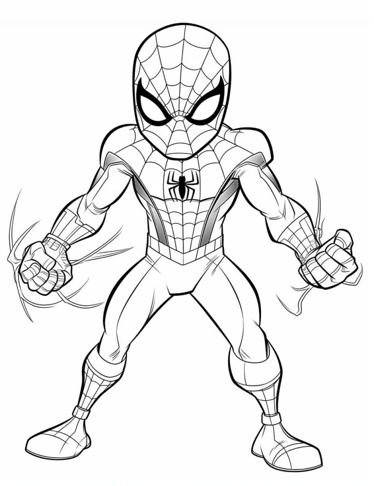 Spiderman Color Sheet (Free   Printable)