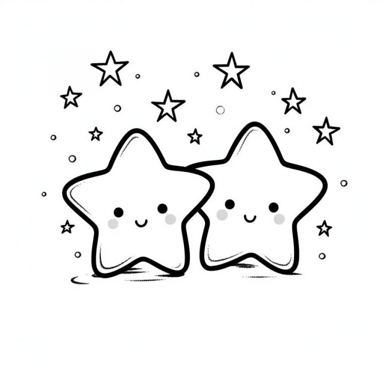 Stars Color Sheets (Free + Printable) | Kokoprint.com