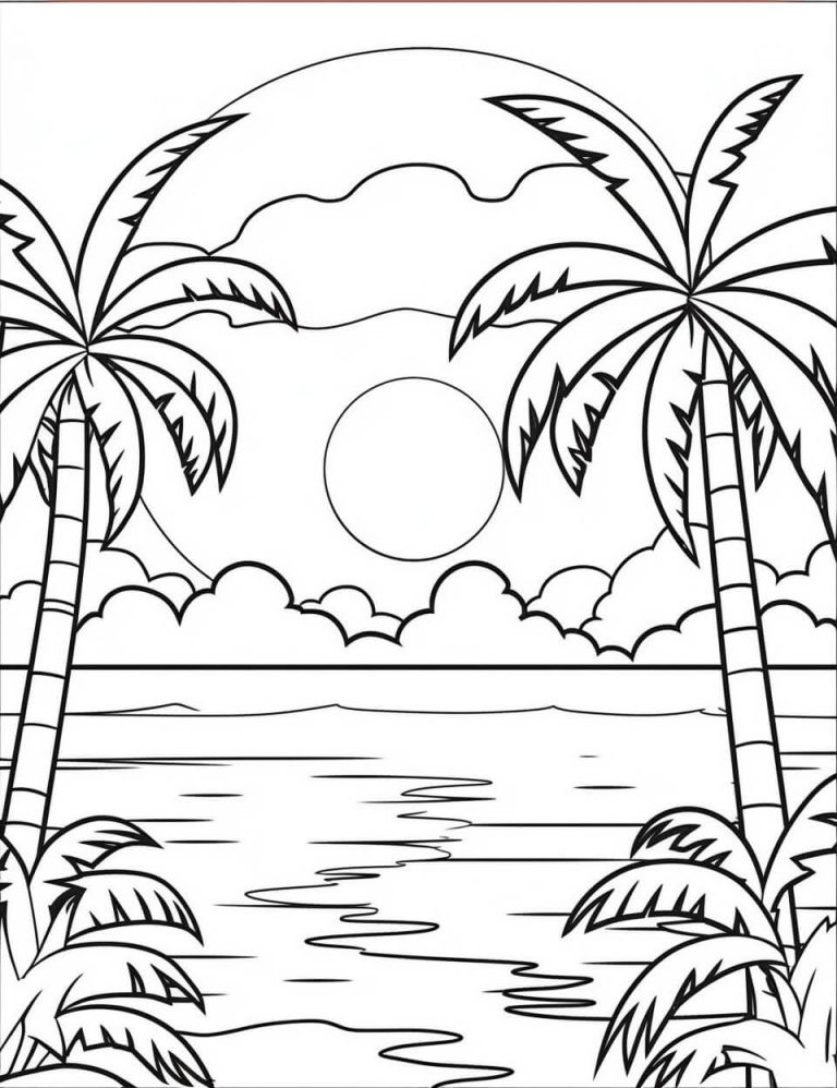 Sunset Coloring Sheets (Free Printable) Kokoprint com