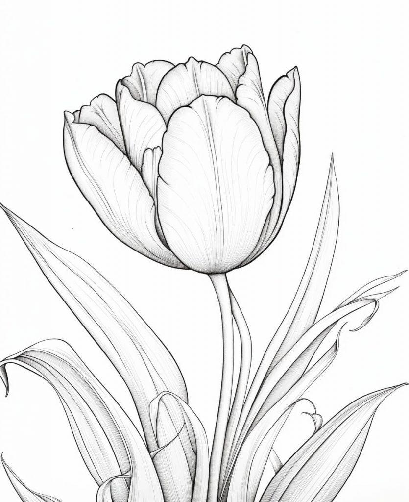  Foto zu Tulpe Ausmalbilder zum Ausdrucken (100% Kostenlos) - Kokoprint.com 