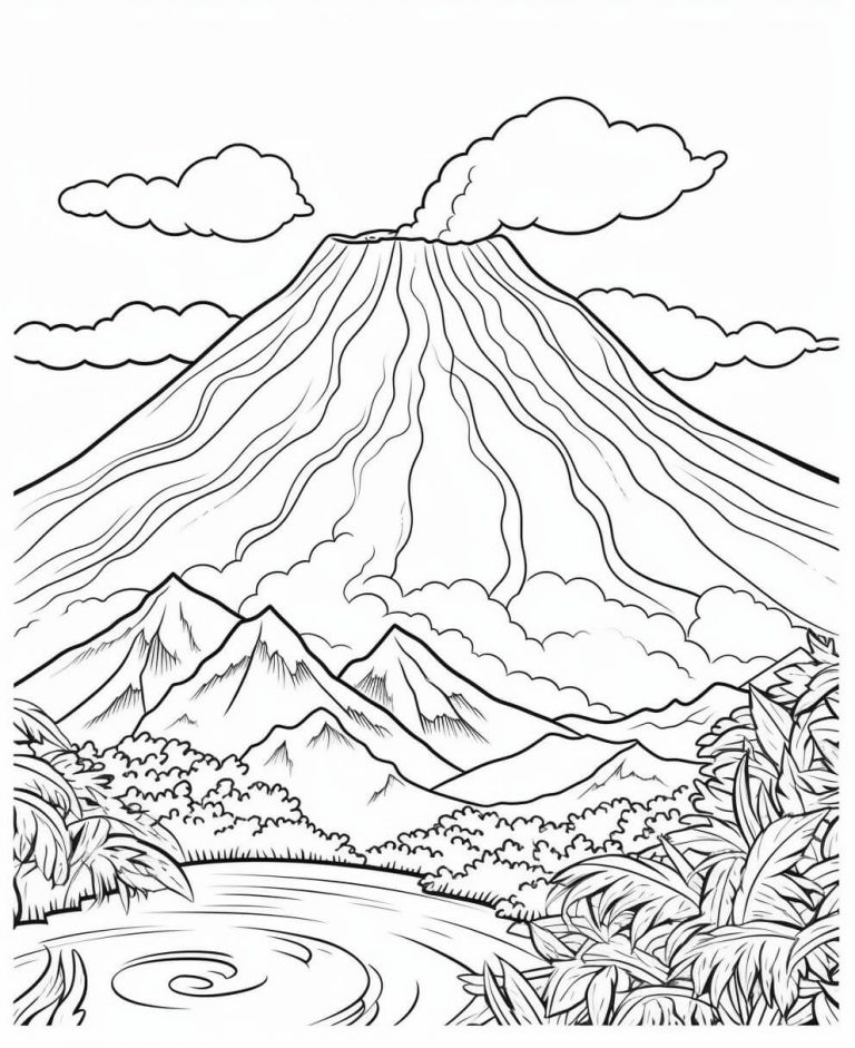 Volcano Color Sheets (Free + Printable) | Kokoprint.com