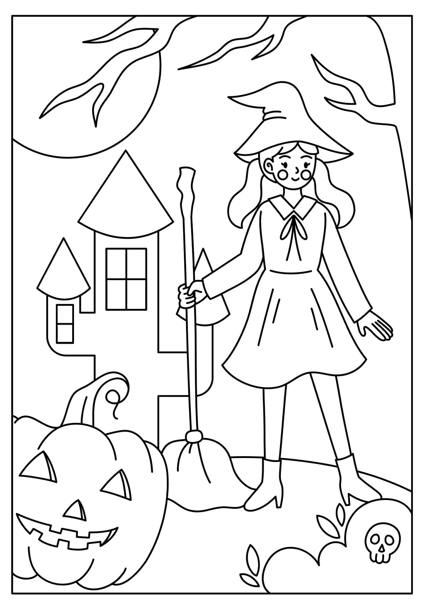 Witch Color Sheets (Free + Printable)