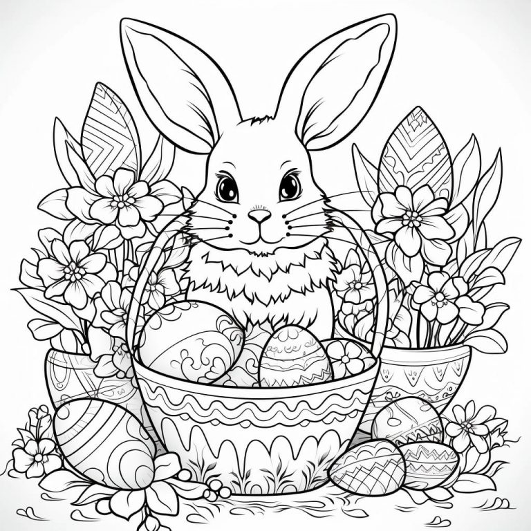 Adult coloring pages easter Kokoprint com - Adult Coloring Pages Easter 3 768x768 