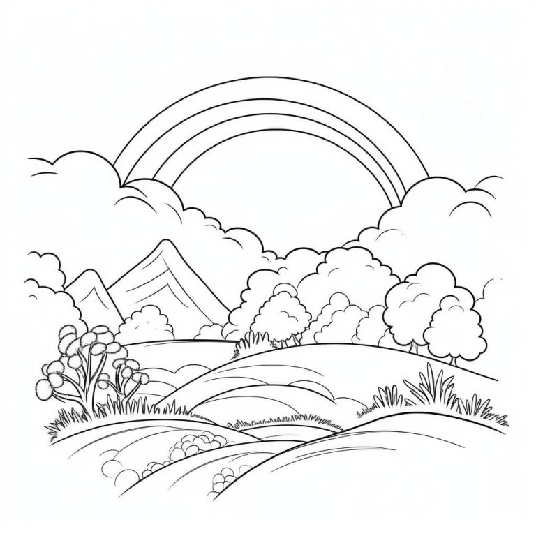  Landschaften Ausmalbilder (100% Kostenlos zum Ausdrucken) - Kokoprint.com Illustration 