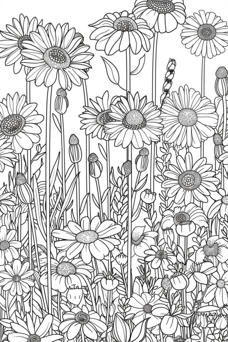  Foto zu Blumenwiese Ausmalbilder (100% Kostenlos zum Ausdrucken) - Kokoprint.com 