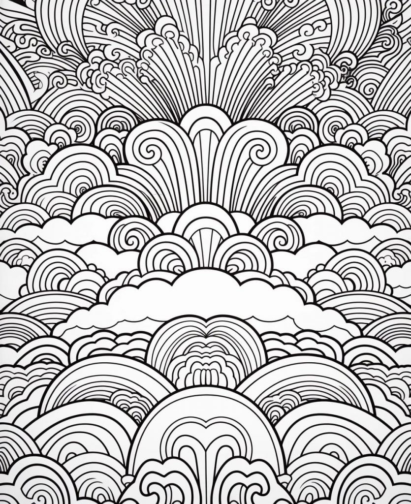 Easy trippy coloring pages for adults - Kokoprint.com