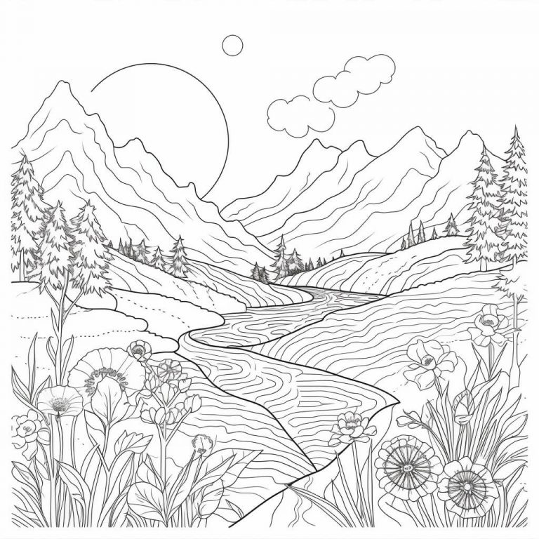  Foto zu Landschaften Ausmalbilder (100% Kostenlos zum Ausdrucken) - Kokoprint.com 