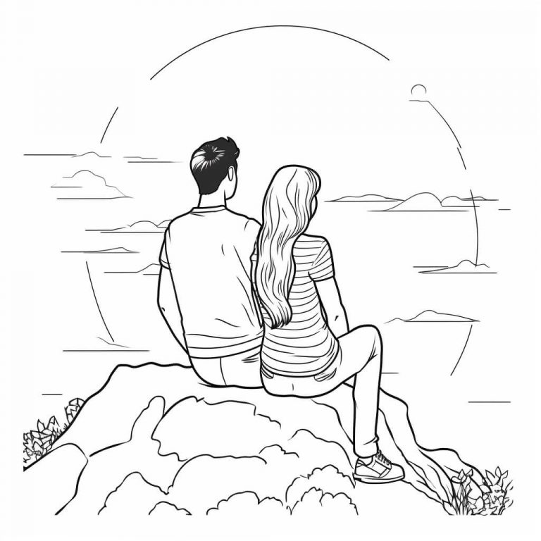 Sonnenuntergang Ausmalbilder zum Ausdrucken (100% Kostenlos