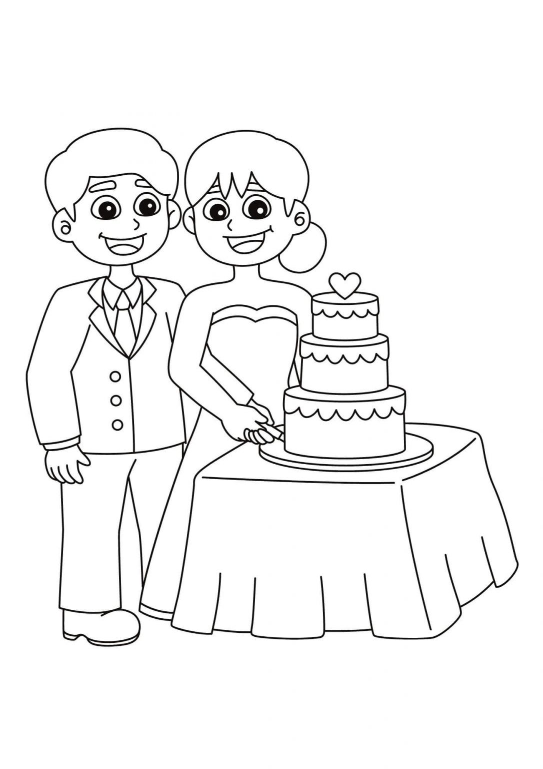  Hochzeit Ausmalbilder 👰🤵 (100% Kostenlos zum Ausdrucken) - Kokoprint.com Bildidee 