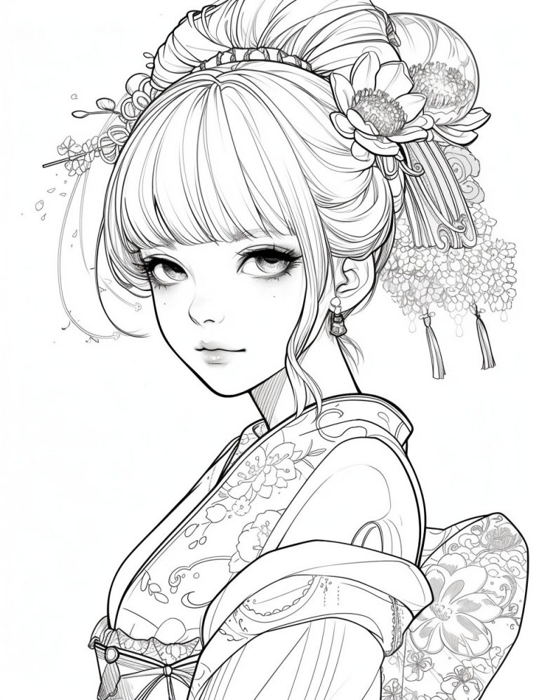 Manga coloring pages (printable free) Kokoprint com